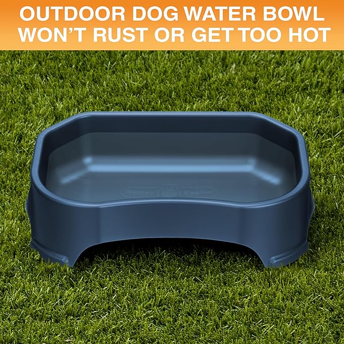 Neater Pet Brands Extra Large Water Bowl for Dogs, Outdoor Dog Water Bowl (1.25 Gallon XL Capacity), Big Trough Style Food Dish for Indoors or Outside, No Spill Large Dog Bowls, Dark Blue