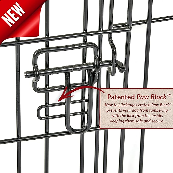 MidWest Homes for Pets 48-Inch LifeStages Crate for Extra-Large Breeds, 90-110 lbs, Double Door Folding Dog Crate with Divider Panel, Leak-Proof Tray & Secure Latch, Heavy-Duty & Easy to Assemble