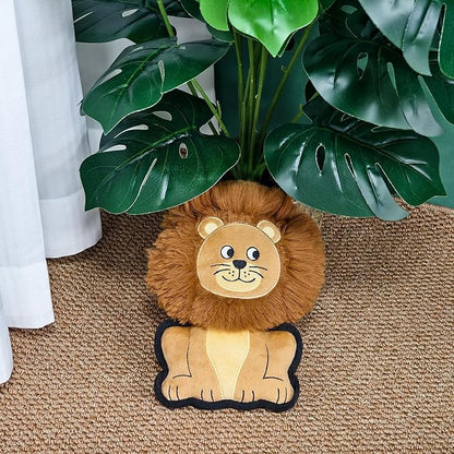 Yellow Lion Plush Squeaky Dog Toy for Chewers Puppy Teething Chew Toy Cute Soft Funny Durable Stuffed Animal Interactive Fetch Dog Toy for Small Medium Large Dogs Toy Gift 24cm/9.45in