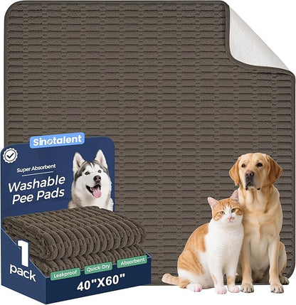 Washable Pee Pads for Dogs, Reusable Puppy Pads Dog Pads, Non-Slip Dog Pee Pads, Leakproof Pet Pee Pads Wee Wee Pads for Dogs. (Coffee, 40"x60"(Pack of 1))