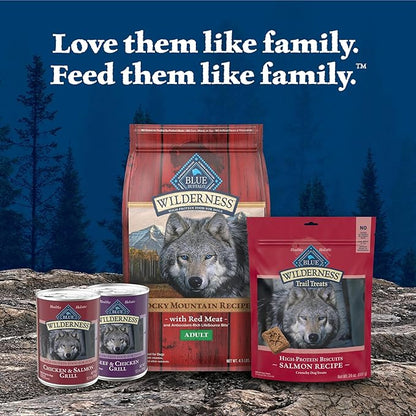 Blue Buffalo Wilderness High Protein Beef and Chicken & Salmon and Chicken Wet Dog Food Variety Pack for Adult Dogs,Grain-Free,12.5 oz Cans,(Pack of 12)