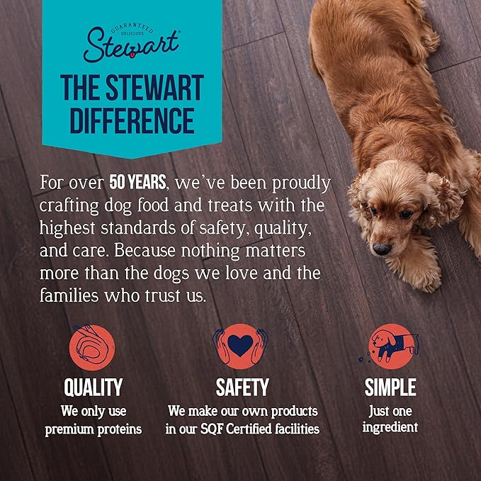 Stewart 100% Beef Liver Dog Treats, 2 oz Tub, ~45 Pieces, Freeze Dried Raw, Single Ingredient, 50% Protein Training Treats or Meal Topper, Grain Free, Gluten Free