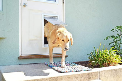 Endura Flap Single Flap Pet Door for Doors | All-Weather Insulated Flap | Durable Aluminum Frame with Secure Locking Cover | Interior and Exterior Door Installations | White, XL, Single Flap
