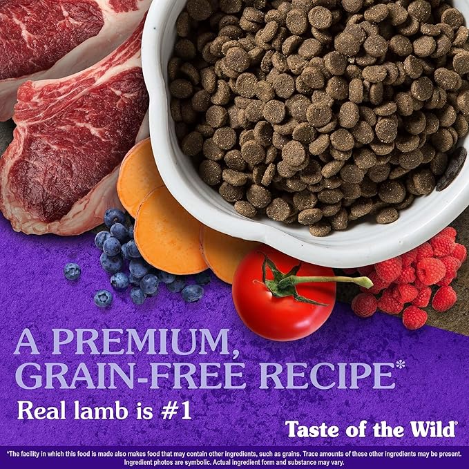 Taste of The Wild Sierra Mountain Grain-Free Canine Recipe with Roasted Lamb Dry Dog Food for All Life Stages, Made with High Protein from Real Lamb and Guaranteed Nutrients and Probiotics 14lb