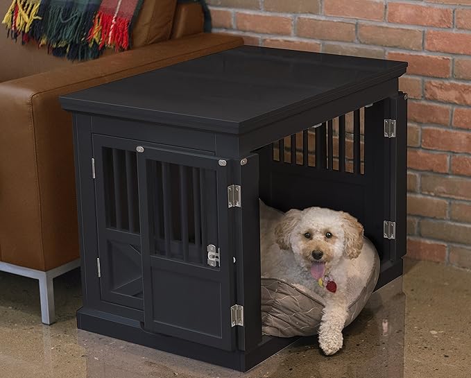 Merry Products Triple Door Medium Dog Crate, Dog Kennel, Dog Cage