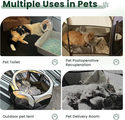 Love's cabin Pet Puppy Dog Playpen, Large Dog Tent Crates Cage Indoor/Outdoor, Portable Playpen for Cat, Foldable Pop Up Dog Kennel Playpen with Carring Case, Removable Zipper Top, Green
