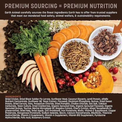 Earth Animal Wisdom Air Dried Dog Food - From the Soil Recipe Premium Natural Dry Dog Food for All Adult Breeds - 8 Lbs Bag