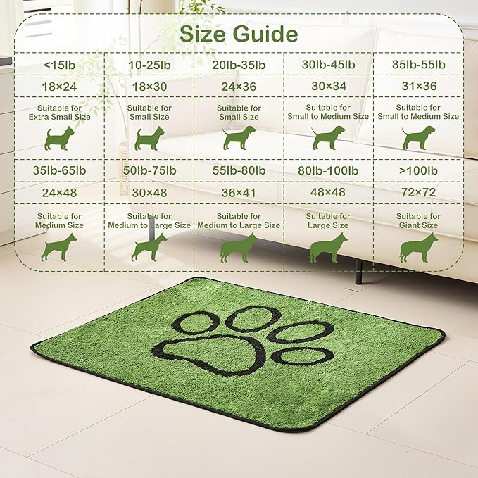 Qeils Reusable Dog Pee Pads, 4 Pack Super Absorbent & Leakproof Washable Puppy Pads with Soft Green Top Layer, for Potty Training, Crates, Couch, Car Seats & Pet Beds, 24"x 36"