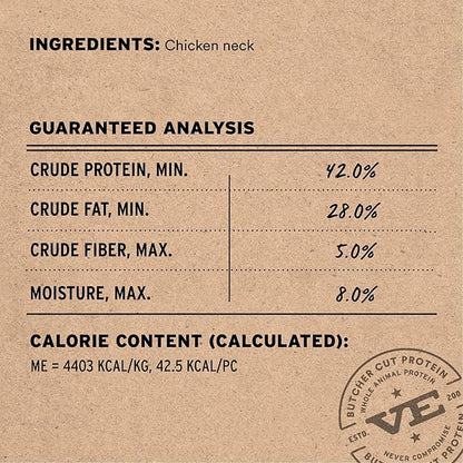 Vital Essentials Freeze Dried Raw Chicken Necks Dog Treats | Single Ingredient | Premium Quality | Grain Free Treats for Dogs, 9 oz Bag