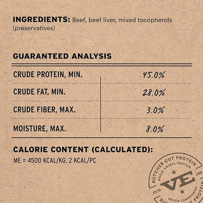 Vital Essentials Freeze Dried Dog Treats | Beef Bites, Single Protein | Premium Quality | Grain Free Training Treats for Dogs, 6.2 oz Bag