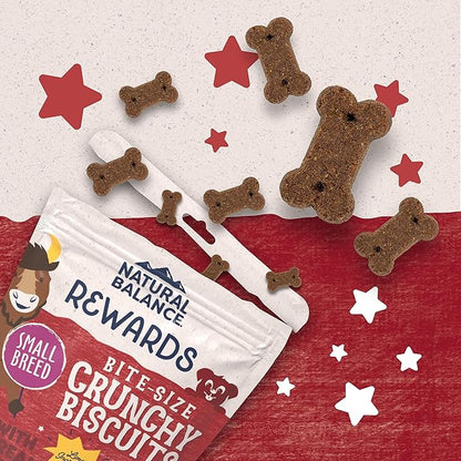 Natural Balance Limited Ingredient Rewards Crunchy Biscuits, Bite-Size Grain-Free Dog Treats for Small-Breed Adult Dogs, Made with Real Bison, 8 Ounce (Pack of 2)