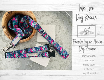 Lucky Love Dog - Adjustable Dog Collar with Easy Click Buckle for Medium Dogs, Durable, & Comfortable for Male & Female Dogs, Pet Collar for Puppies & Adult Ones - Carriebelle, Medium