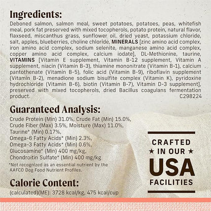 Merrick Lil’ Plates Premium Grain Free Dry Dog Food for Small Dogs, Real Salmon and Sweet Potato Kibble - 4.0 lb. Bag