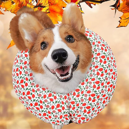Protective Inflatable Collar for Dogs and Cats - Soft Pet Recovery Collar Does Not Block Vision, Prevents Pets from Touching Stitches, Wounds and Rashes (Floral - 1, Neck 9" - 12")