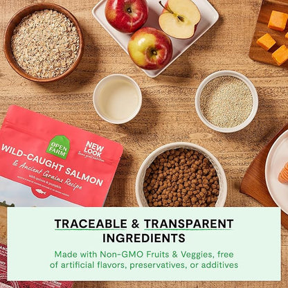 Open Farm, Ancient Grains Dry Dog Food, Protein-Rich & Nutrient Dense, 90% Animal Protein Mixed with Non-GMO Fruits, Veggies and Superfoods, New Zealand Venison Recipe, 22lb Bag