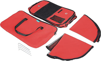 Deluxe Premium Pet Dog Playpen Portable Soft Dog Exercise Pen Kennel with Carry Bag for Dogs, Cats, Kittens, and All Pets (Large, Red)