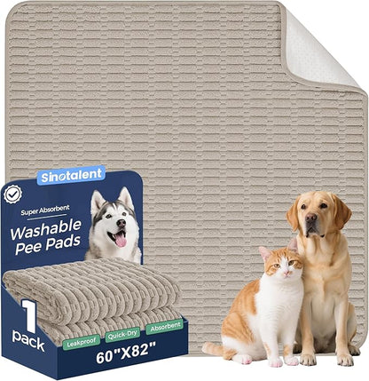 Washable Pee Pads for Dogs, Reusable Puppy Pads Dog Pads, Non-Slip Dog Pee Pads, Leakproof Pet Pee Pads Wee Wee Pads for Dogs. (Brown, 60"x82"(Pack of 1))