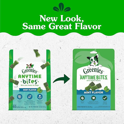 Greenies Anytime Bites Dog Treats, Mint Flavor, Dog Training Treats, 10.3 oz. Bag