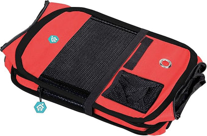 Deluxe Premium Pet Dog Playpen Portable Soft Dog Exercise Pen Kennel with Carry Bag for Dogs, Cats, Kittens, and All Pets (Large, Red)