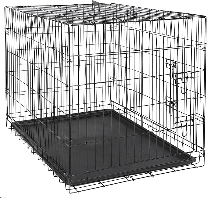 ZENY 30/36/42 Inch Dog Crate Double Door Folding Metal Dog or Pet Crate Kennel with Tray and Handle