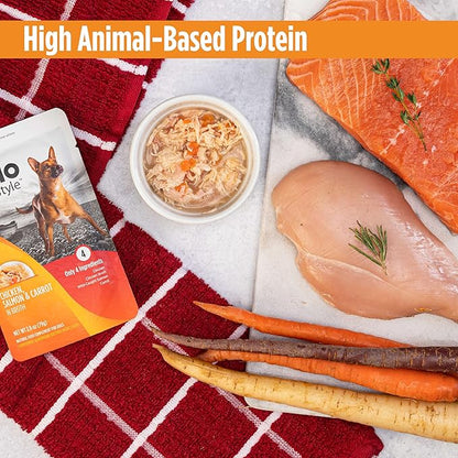 Nulo Freestyle Chicken, Salmon & Carrot in Broth Real Meat Dog Food Topper, 2.8 Ounce (Pack of 6)