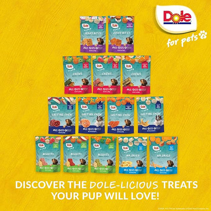 Dole for Pets Dog Biscuits Assorted Apple + Carrot Mix, Real Fruit and Vegetable Flavor Vegan Crunchy Treats, No Wheat Corn Soy or Artificial Additives, Bite Size Training Snacks for Dogs, 7 Oz