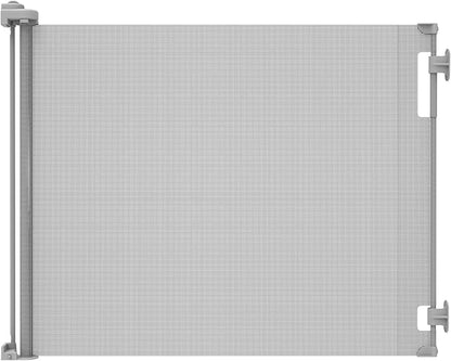 Hakuna Pets Indoor/Outdoor Paw Proof Retractable Dog Gate, 36.6" Tall Extends to 71" Wide, Gray
