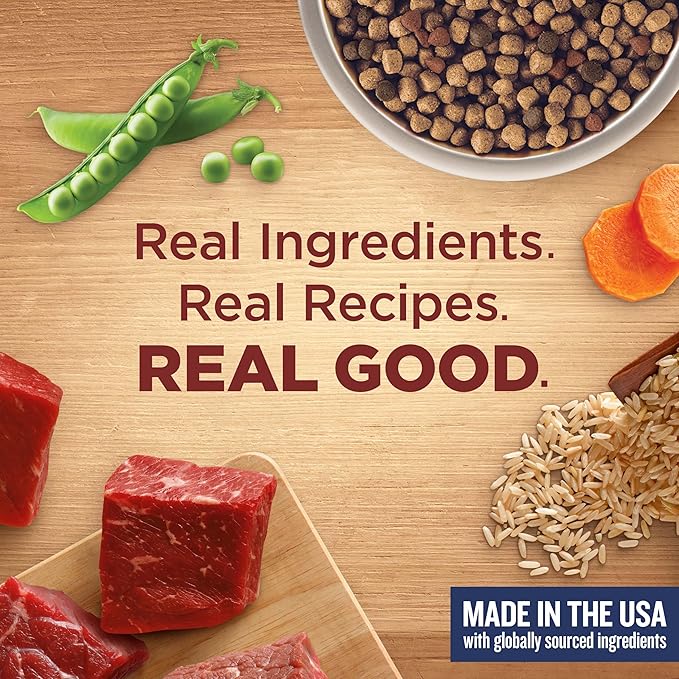 Nutrish Rachael Ray Adult Dry Dog Food Real Beef, Pea & Brown Rice Recipe, 40 lb. Bag (Packaging May Vary)