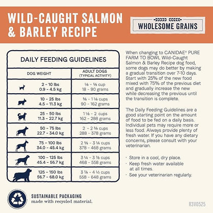 Canidae Pure Farm to Bowl Wild-Caught Salmon & Barley, Adult, Dry Dog Food, 4lb