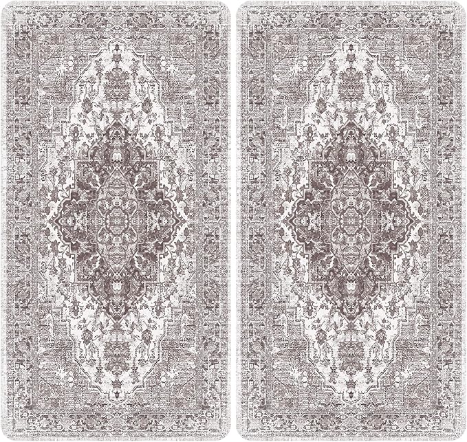 nunubaby 4PACK Washable Pee Pads for Dogs, Stylish, Non-Slip and Leak-Proof Pee Pads. Reusable Potty Pads for Dogs for Crates and Floors.(Brown/Geo, 24" x48" )