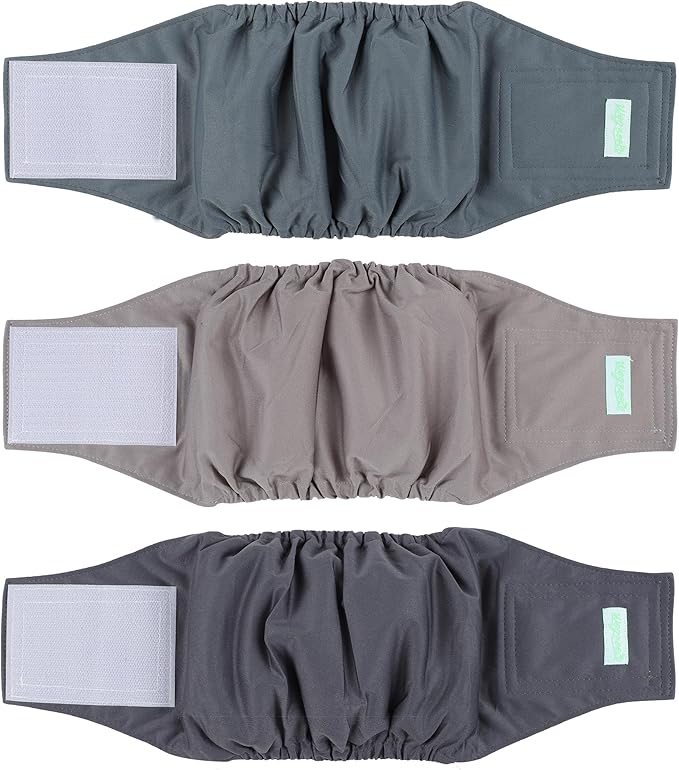 wegreeco Washable Male Dog Belly Band (Stylish Pattern)- Pack of 3 - Washable Male Dog Belly Wrap, Dog Diapers Male (XX-Large)