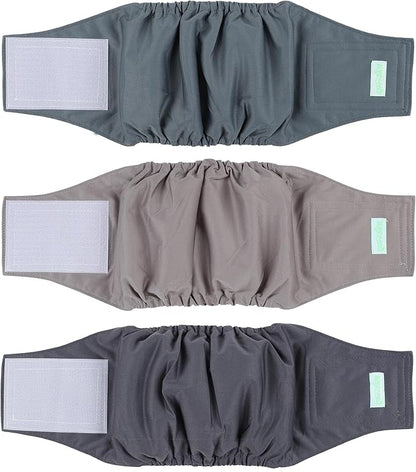 wegreeco Washable Male Dog Belly Band (Stylish Pattern)- Pack of 3 - Washable Male Dog Belly Wrap, Dog Diapers Male (X-Large)