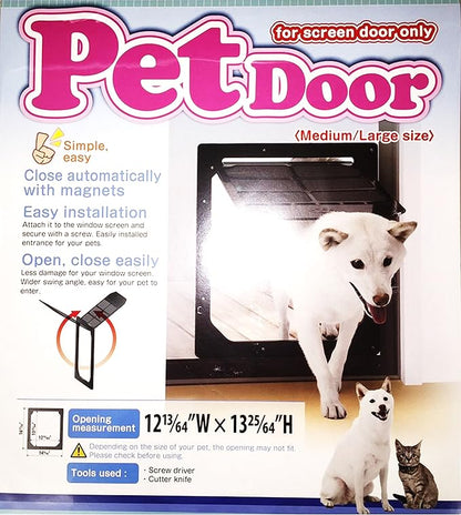 TAKARA INDUSTRY Pet Dog Door for Screens, Medium/Large