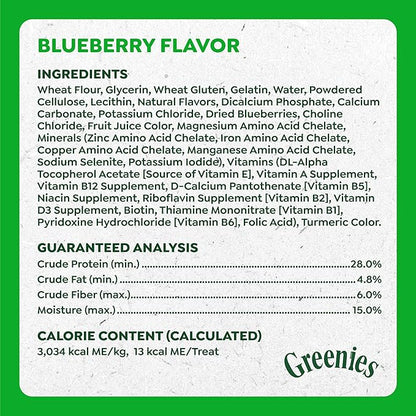 Greenies Anytime Bites Dog Treats, Blueberry Flavor, Dog Training Treats, 10.3 oz. Bag