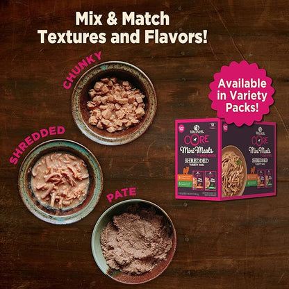 Wellness CORE Small Breed Mini Meals Pate Adult Wet Dog Food, Grain Free, Natural, Beef and Chicken Dinner Recipe, 3 oz, Pack of 12 Pouches