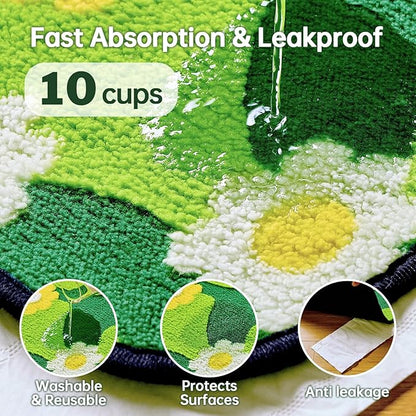Qeils Reusable Puppy Pads for Small Dogs, Washable Pee Pads with Non-Slip , Absorbent Leakproof Mat for Crates, Playpens, Pet Beds & Whelping, Indoor Potty Training Grass Green, 18"x24", 6 Pack