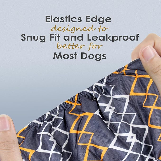 wegreeco Washable Male Dog Belly Band (Stylish Pattern)- Pack of 3 - Washable Male Dog Belly Wrap, Dog Diapers Male (Black Geometric, Small)