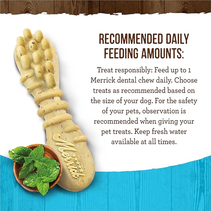 Merrick Fresh Kisses Dental Chews Infused With Real Mint, Medium Dog Chews for Dogs 25-50 lbs, 1.88 lb Box