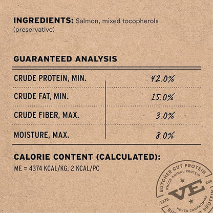 Vital Essentials Freeze Dried Dog Treats | Salmon Bites, Single Protein | Premium Quality | Grain Free Training Treats for Dogs, 2.5 oz Bag