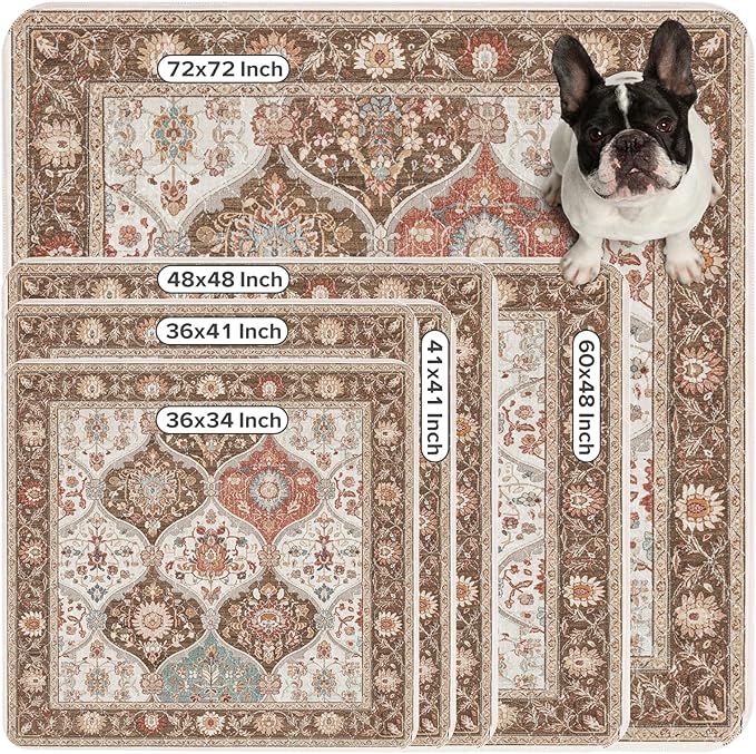 INVENHO 2PACK Washable Pee Pads for Dogs 60"x48" Reusable Dog Pads Extra Large Upgrade Non-Slip Dog Pee Pads Heavy Absorbency Puppy Pee Pads Quick Dry Whelping Pads/Waterproof Puppy Training Pad