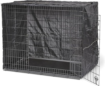 MidWest Homes for Pets XXL Dog Crate Cover, Black Polyester Privacy Kennel Cover Fits Most Giant 54-Inch Crates, Machine Washable, Reduces Barking & Chewing