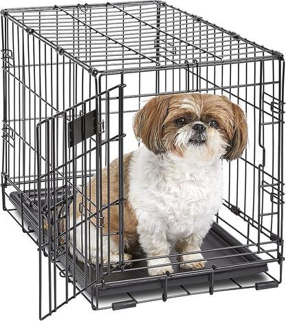 MidWest Homes for Pets 22-Inch iCrate for Extra-Small Breeds, Up to 15 lbs, Single Door Folding Dog Crate with Divider Panel, Leak-Proof Tray & Secure Latch, Portable, Durable & Easy to Assemble