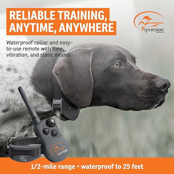 SportDOG SportHunter 825X - Remote Training Collar - Half-Mile Range Trainer - Waterproof Dog E-Collar - Quick-Charge Battery - Static, Vibration, & Tone Modes