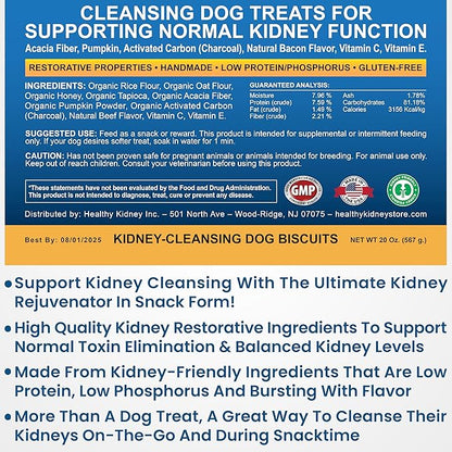 Petite Size Beef Flavor Kidney Cleanse Dog Treats 20 Oz - Kidney Support Formula for Toxin Elimination - Low Protein & Phosphorus Diet Snacks - Ideal for Kidney Wellness