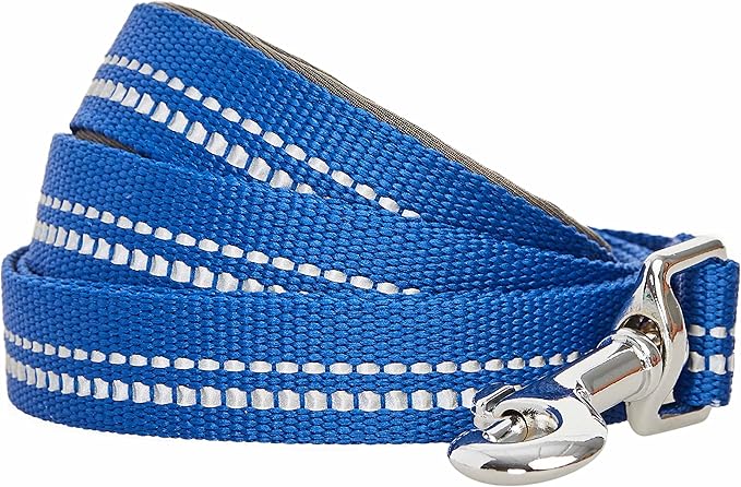 Blueberry Pet 3M Reflective Pastel Color Dog Leash with Soft & Comfortable Handle, 5 ft x 5/8", Navy, Small, Leashes for Dogs