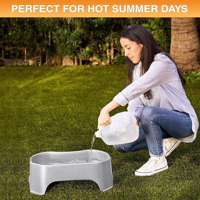 Neater Pet Brands Extra Large Water Bowl for Dogs, Outdoor Dog Water Bowl (2.25 Gallon XL Capacity), Big Trough Style Food Dish for Indoors or Outside, No Spill Large Dog Bowls, Vanilla Bean