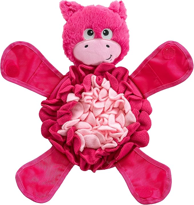 Outward Hound by Nina Ottosson Snuffle Palz Plush Snuffle Mat Dog Treat Puzzle, Non-Slip, Pink, Pig, Large
