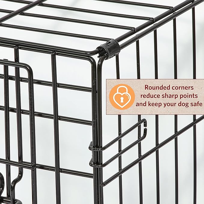 MidWest Homes for Pets 30-Inch LifeStages Crate for Medium Breeds, 21-40 lbs, Double Door Folding Dog Crate with Divider Panel, Leak-Proof Tray & Secure Latch, Heavy-Duty & Easy to Assemble
