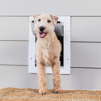 PetSafe Wall Entry Pet Door - Rust-Free Telescoping Frame - Easy Install for Interior & Exterior Walls 4 3/4" - 7" Thick - Medium - for Pets Up to 40 Lb