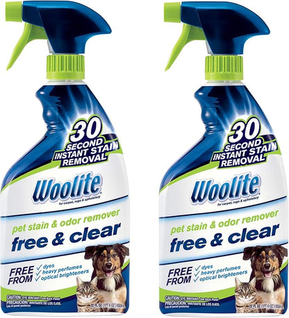 Bissell Woolite Free & Clear, Pet Stain & Odor Remover, 22oz (Pack of 2), 2719